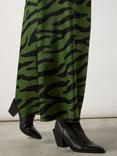 Ro&Zo Petite Zebra Print Bias Cut Maxi Skirt, Green/Black