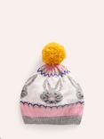 Mini Boden Kids' Fair Isle Beret, Pink Bunnies