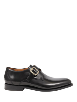 Jones Bootmaker Aidan Leather Monk Shoes, Black, Black