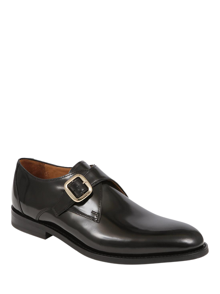 Jones Bootmaker Aidan Leather Monk Shoes, Black - view 2, Black