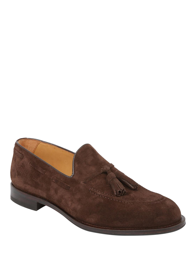 Product image 4 of 6, which shows Jones Bootmaker Cannon Street Suede Loafers, Dark Brown, 6