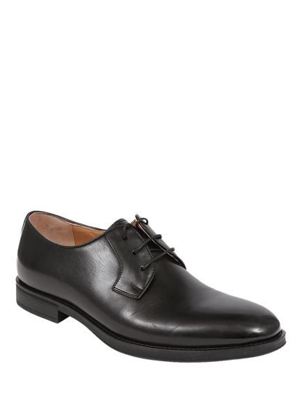 Jones Bootmaker Manchester Wide Fit Leather Lace-Up Derby Shoes - view 2, Black