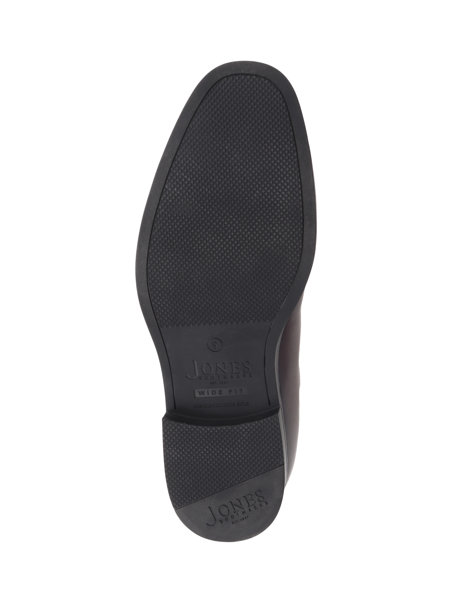 Product image 5 of 5, which shows Jones Bootmaker Manchester Wide Fit Leather Lace-Up Derby Shoes, Dark Brown, 6