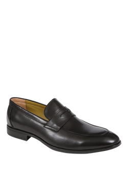 Jones Bootmaker Rushden Leather Loafers, Black - view 2, Black