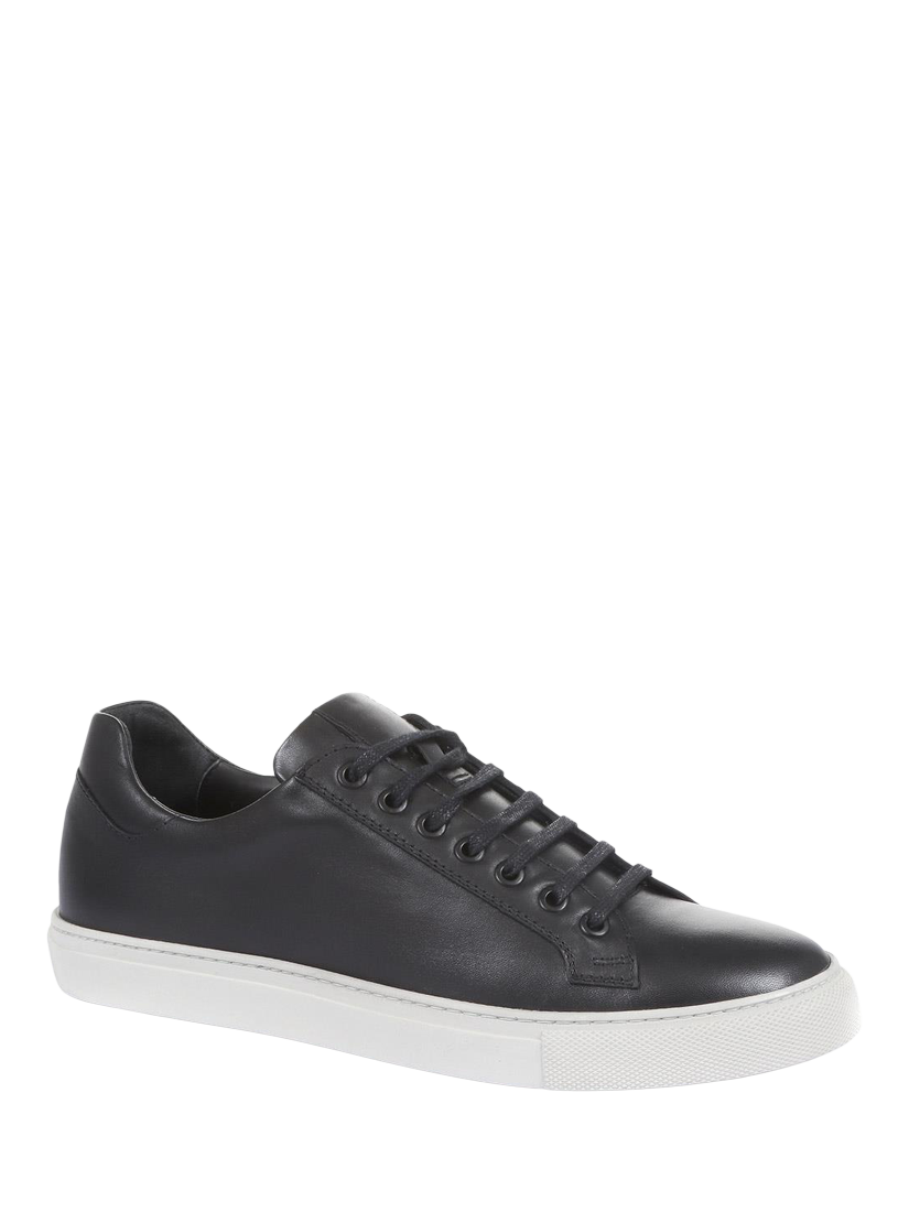 Product image 3 of 6, which shows Jones Bootmaker Simon Leather Lace-Up Trainers, Black Leather, 6