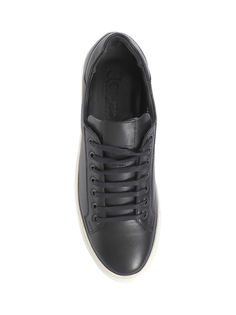 Product image 5 of 6, which shows Jones Bootmaker Simon Leather Lace-Up Trainers, Black Leather, 6