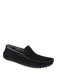 Jones Bootmaker Zain Suede Faux Fur Lined Slippers, Navy