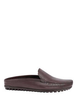 Jones Bootmaker Zethan Leather Slippers, Dark Brown