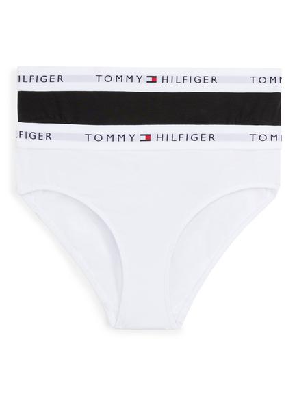 Tommy Hilfiger Kids' Original Bikini Briefs, Pack of 2, Black/White, Black/White