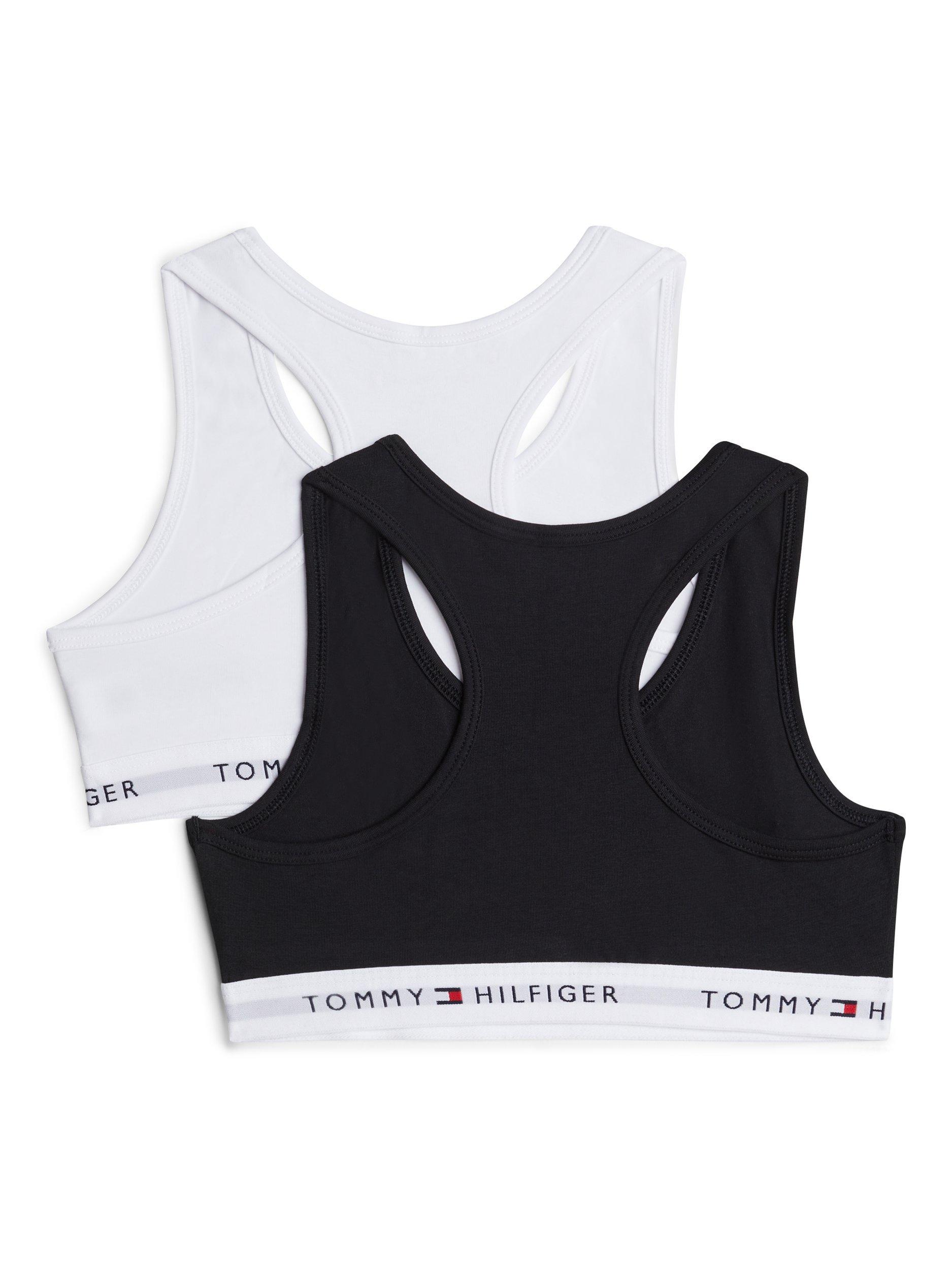 Product image 2 of 2, which shows Tommy Hilfiger Kids' Original Bralette, Pack of 2, Black/White, 10-12 years