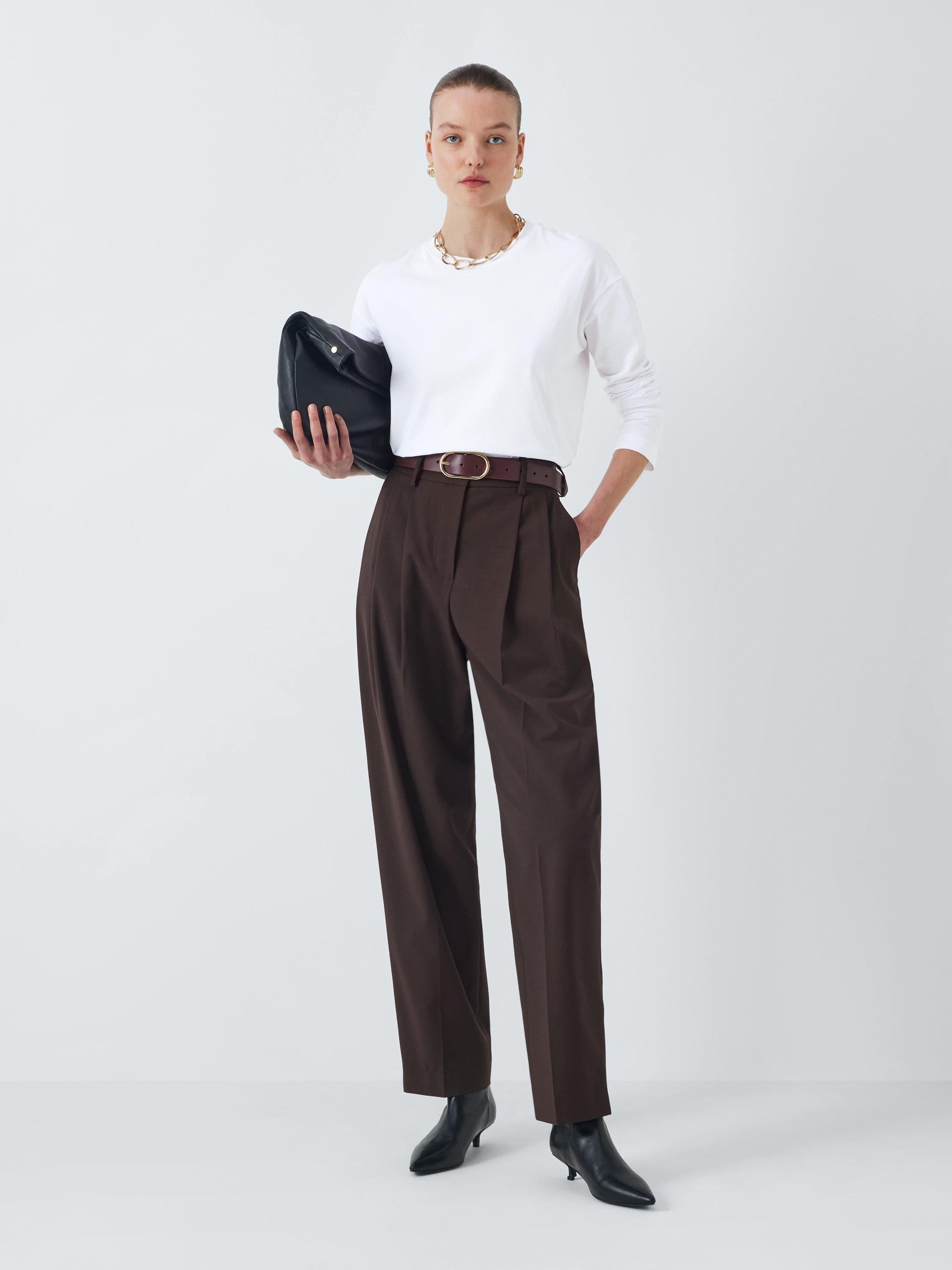 Product image 3 of 6, which shows John Lewis Oversized Fit Organic Cotton Long Sleeve Top, White, 6