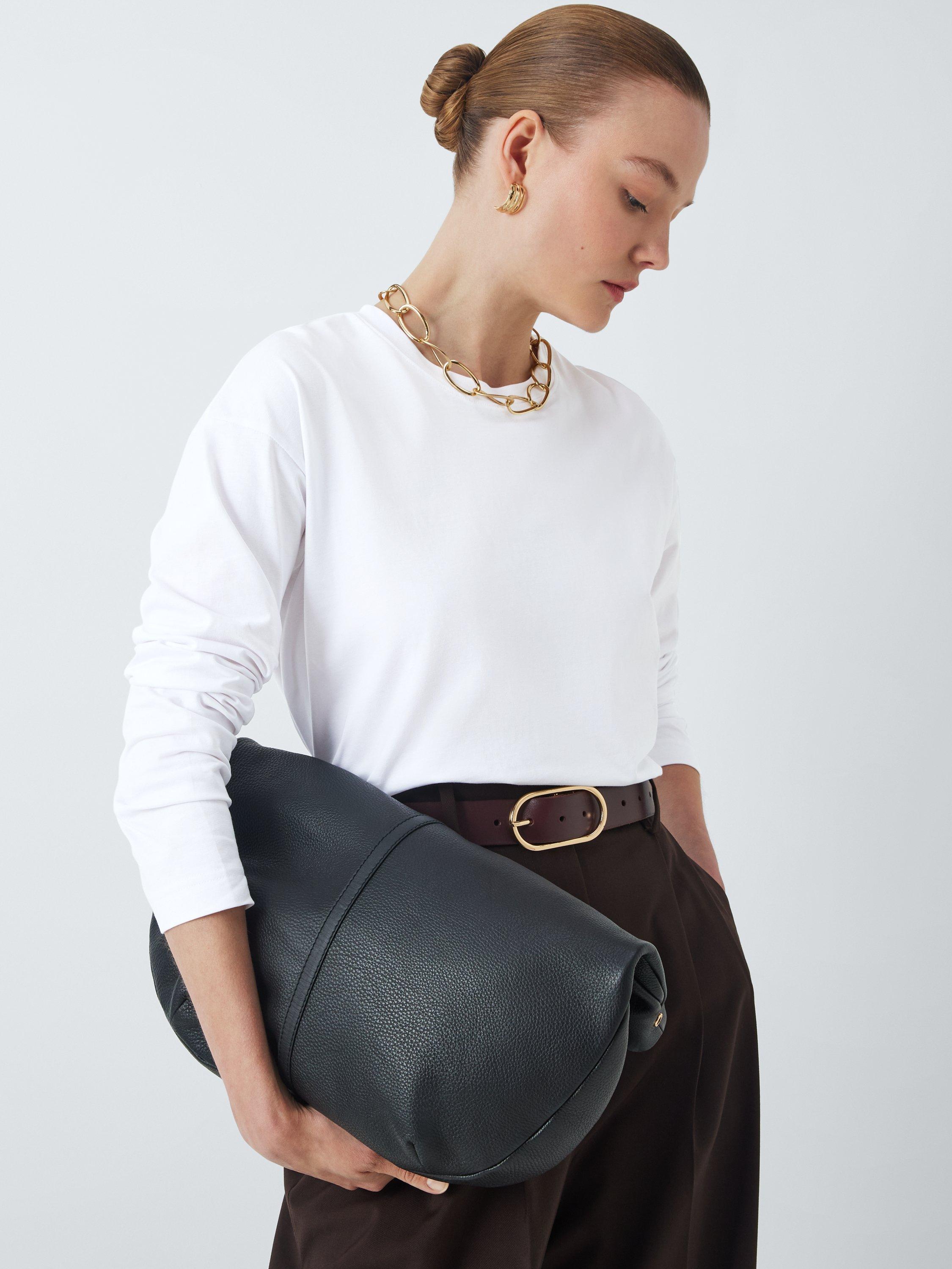 Product image 5 of 6, which shows John Lewis Oversized Fit Organic Cotton Long Sleeve Top, White, 6