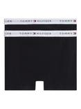 Tommy Hilfiger Kids'  Logo Waistband Boxer Briefs, Pack of 2, Black/Black