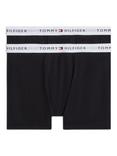 Tommy Hilfiger Kids'  Logo Waistband Boxer Briefs, Pack of 2, Black/Black