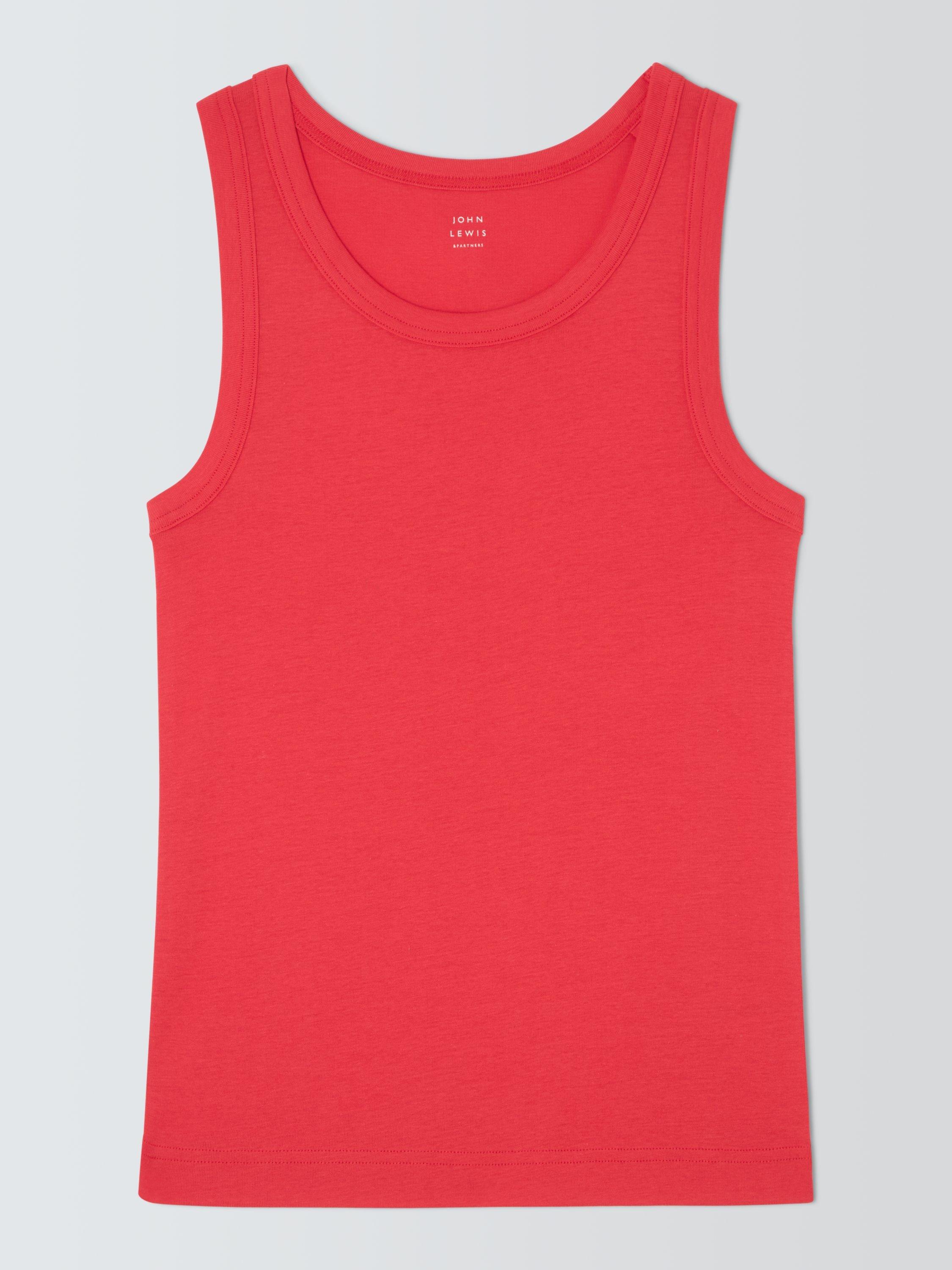 Product image 4 of 6, which shows John Lewis Organic Cotton Tank Top, Red, 6