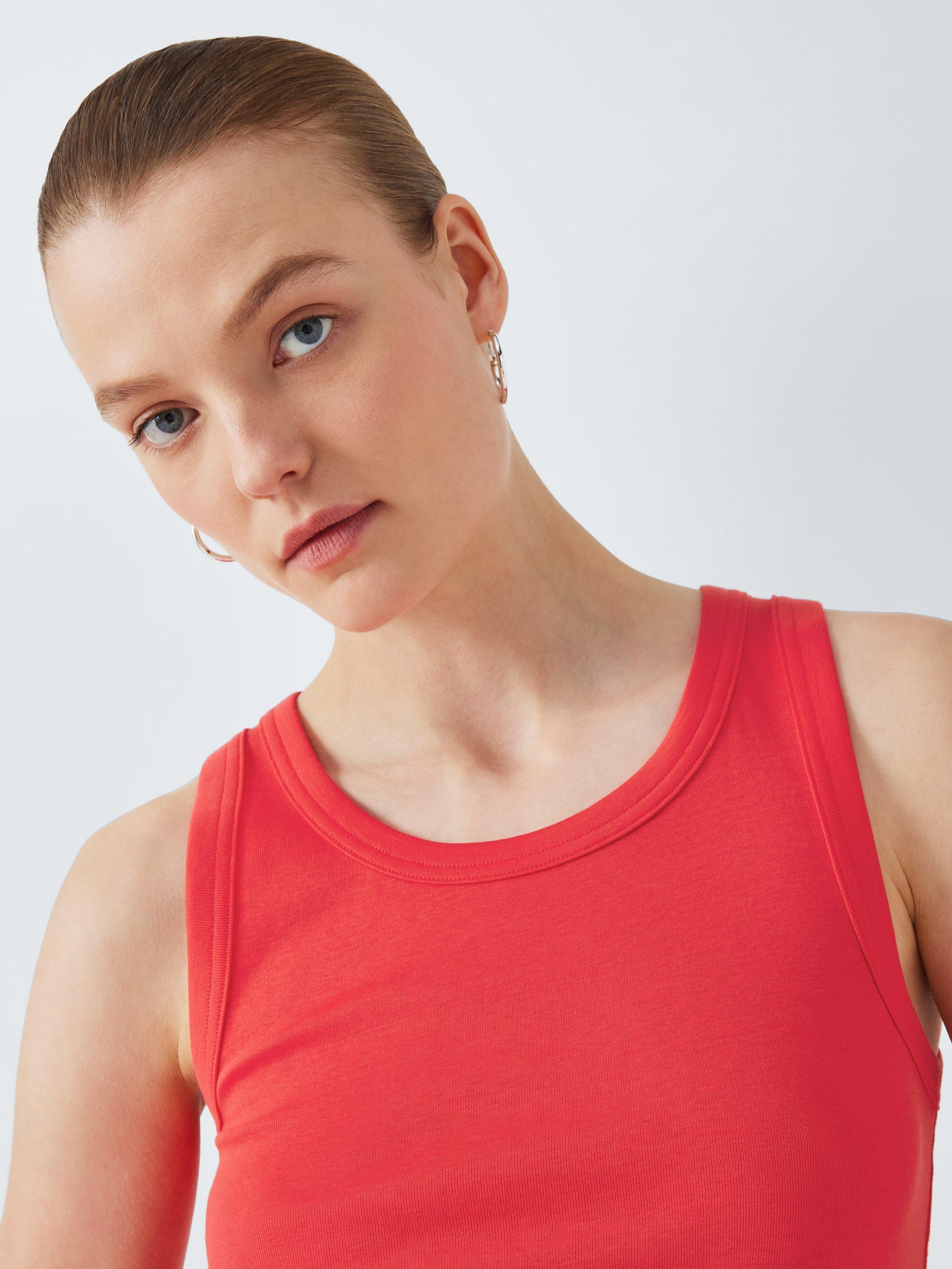 Product image 5 of 6, which shows John Lewis Organic Cotton Tank Top, Red, 6