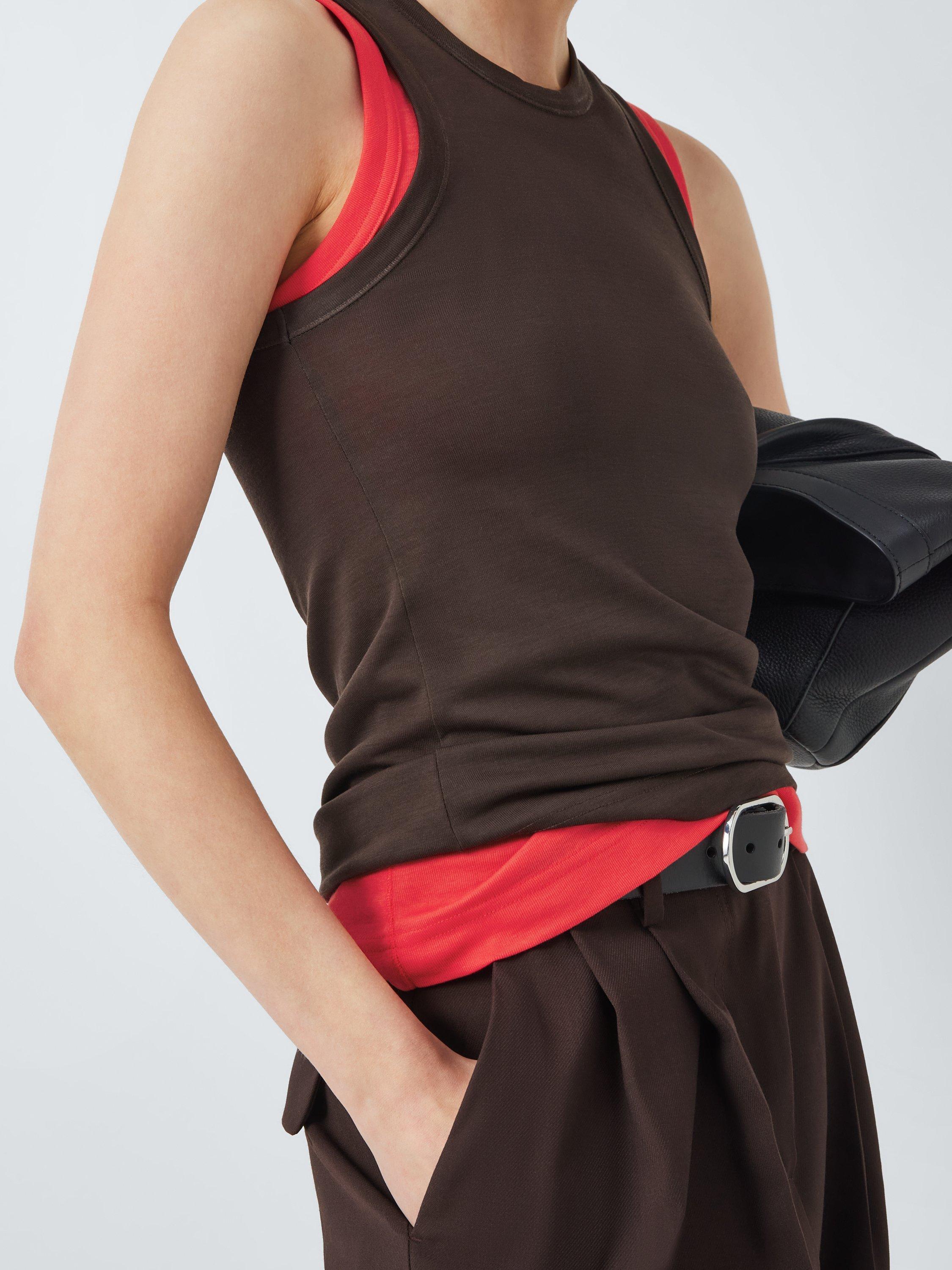 Product image 6 of 6, which shows John Lewis Organic Cotton Tank Top, Red, 6
