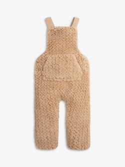 The Little Tailor Baby Sherpa Fleece Dungarees & Bodysuit - view 2, Tan