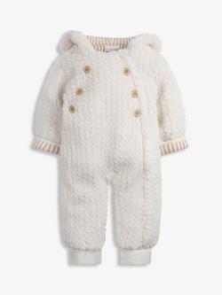The Little Tailor Baby Sherpa Fleece Bodysuit, Cream
