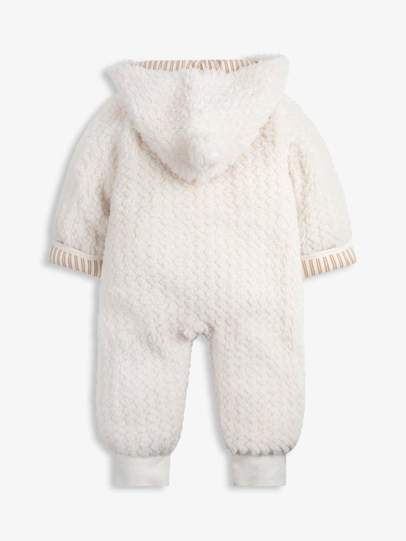 Product image 2 of 8, which shows The Little Tailor Baby Sherpa Fleece Bodysuit, Cream, 0-3 months