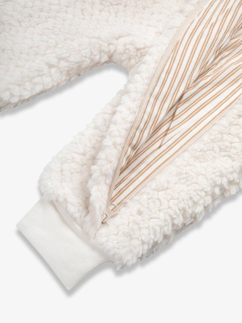 Product image 3 of 8, which shows The Little Tailor Baby Sherpa Fleece Bodysuit, Cream, 0-3 months