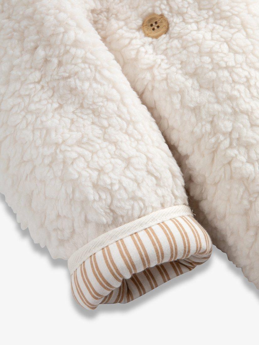 Product image 4 of 8, which shows The Little Tailor Baby Sherpa Fleece Bodysuit, Cream, 0-3 months