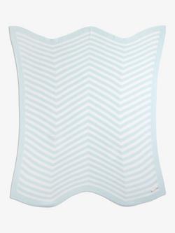 The Little Tailor Chevron Knitted Baby Blanket - view 2, Blue