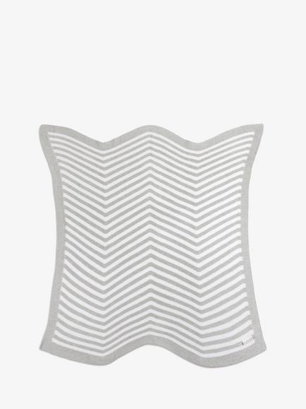 The Little Tailor Chevron Knitted Baby Blanket, Grey - view 2, Grey