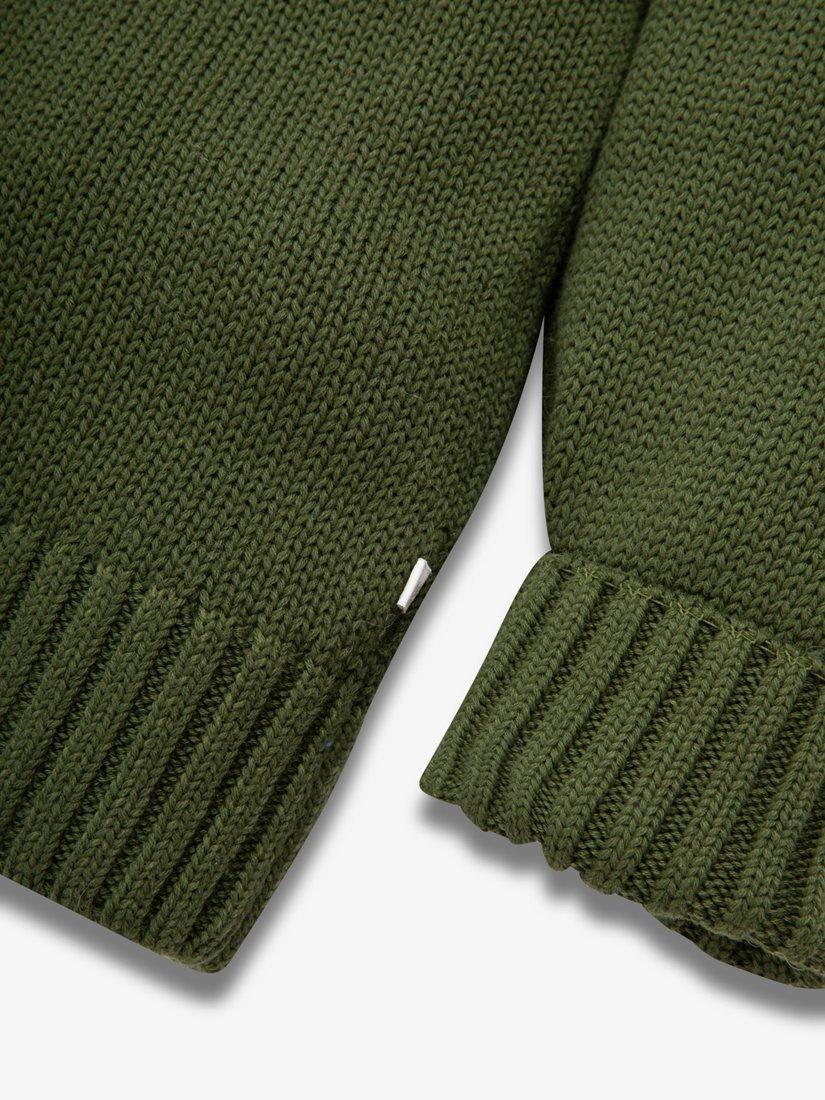 Product image 5 of 5, which shows The Little Tailor Kids' Snowflake Cotton Jumper, Green, 18-24 months