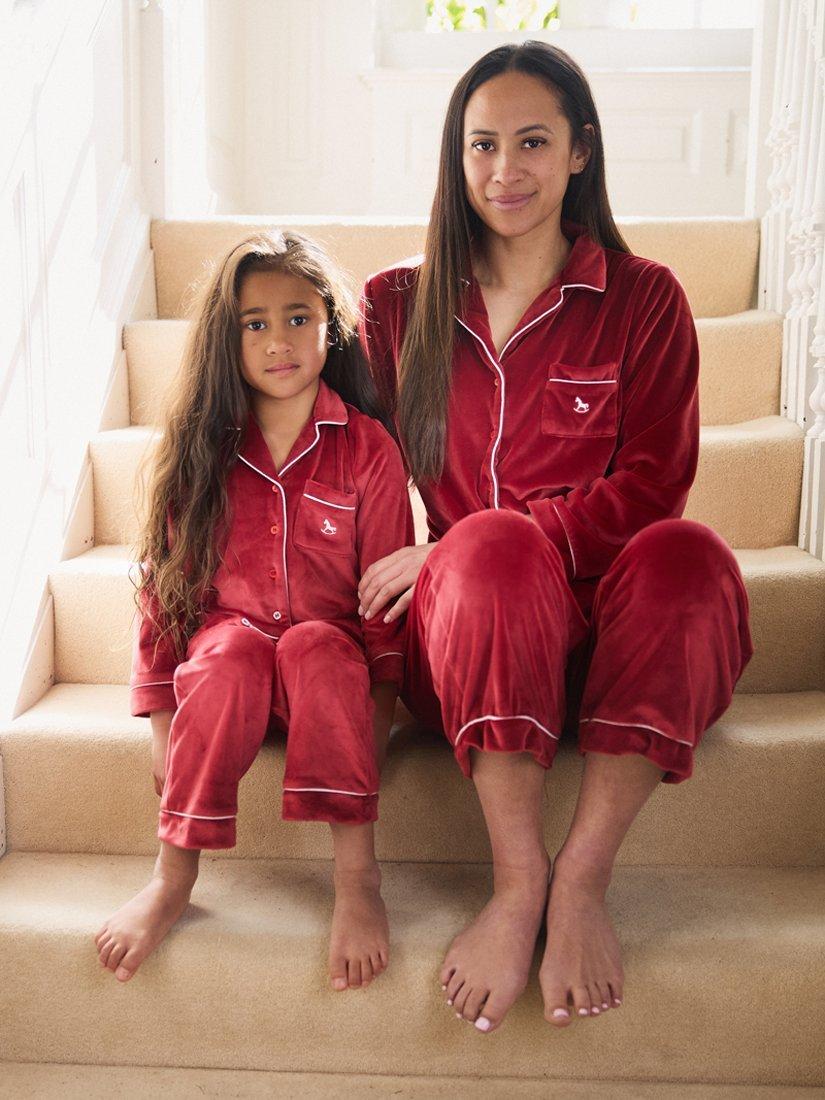 Product image 2 of 11, which shows The Little Tailor Kids' Velour Pyjama Set, Red, 2-3 years