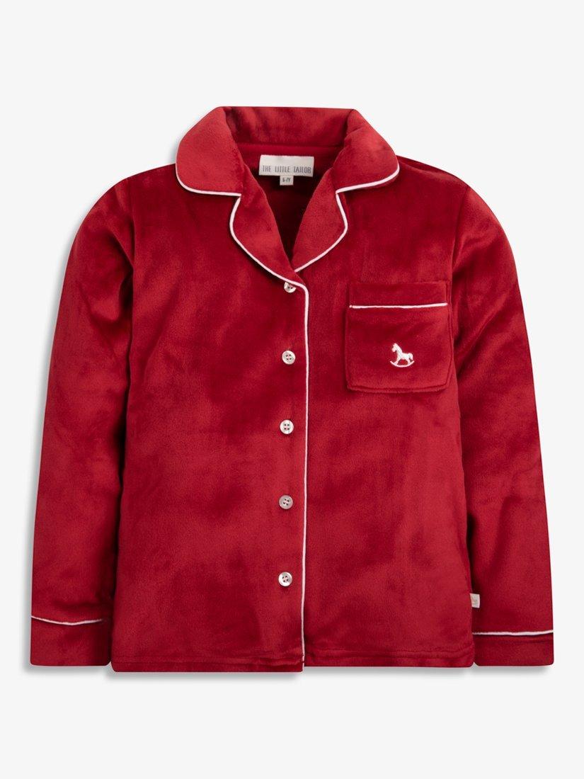 Product image 4 of 11, which shows The Little Tailor Kids' Velour Pyjama Set, Red, 2-3 years