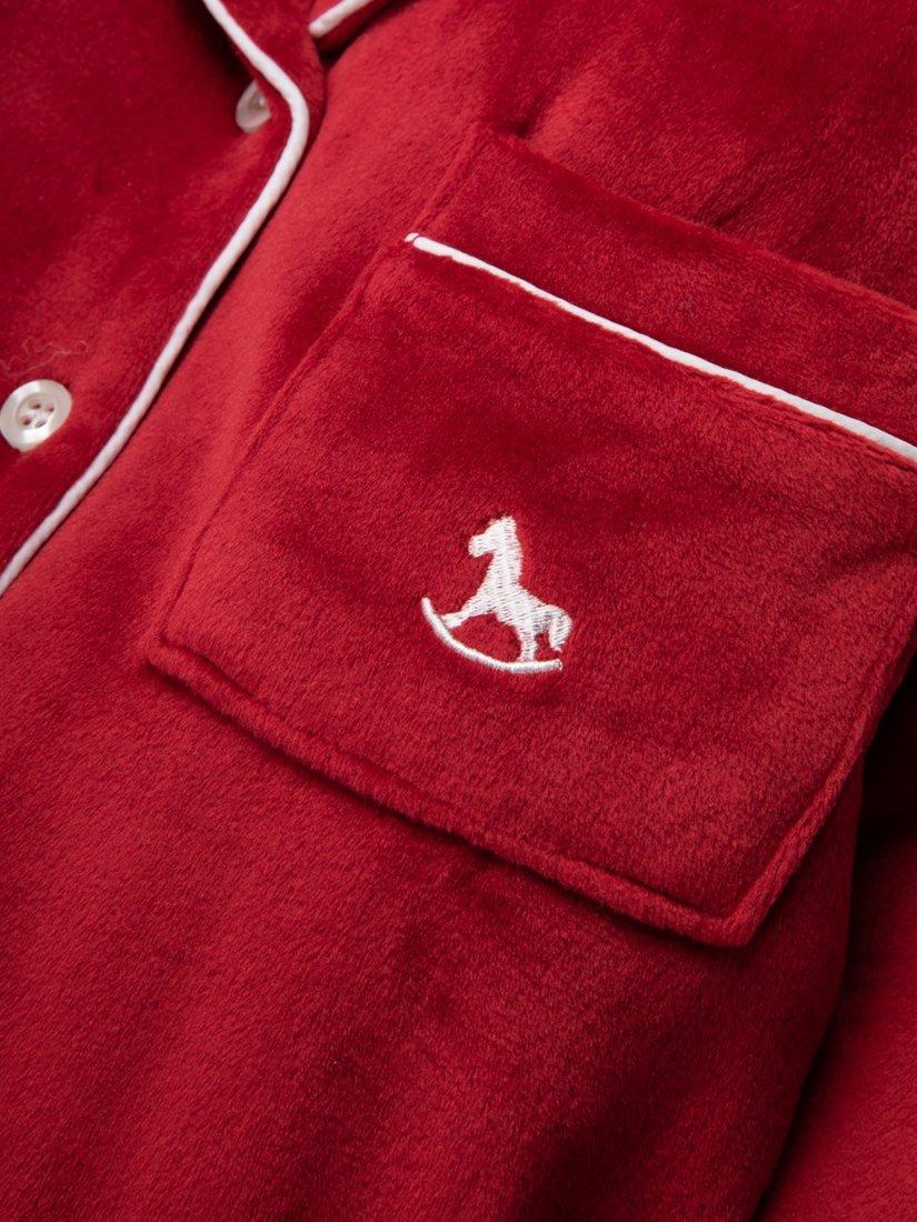Product image 5 of 11, which shows The Little Tailor Kids' Velour Pyjama Set, Red, 2-3 years