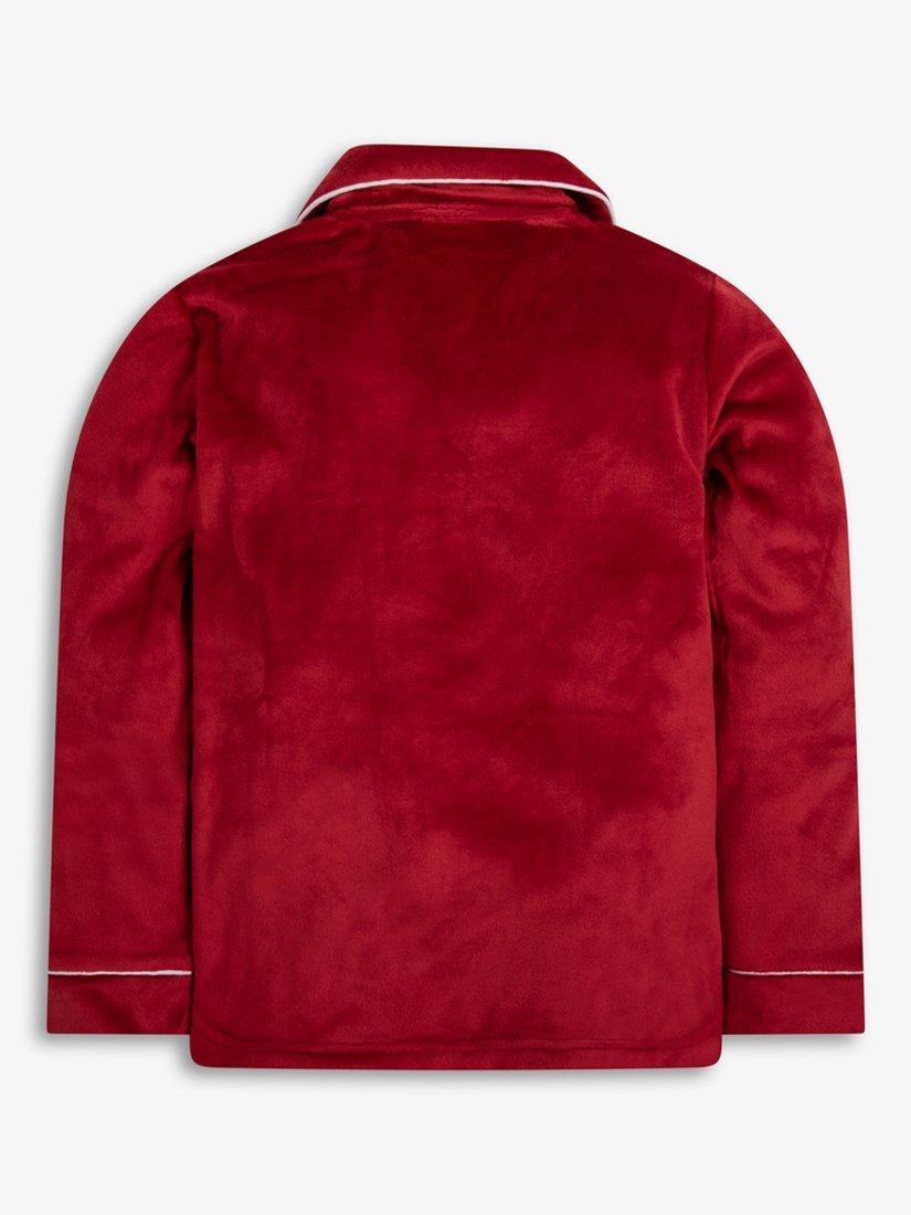 Product image 6 of 11, which shows The Little Tailor Kids' Velour Pyjama Set, Red, 2-3 years