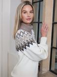 The Little Tailor Wool Blend Fair Isle Diamond Jumper, Cream