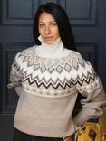 The Little Tailor Wool Blend Fair Isle Diamond Jumper, Mouse