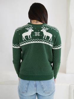 The Little Tailor Ladies Fairisle Christmas Jumper - view 2, Green