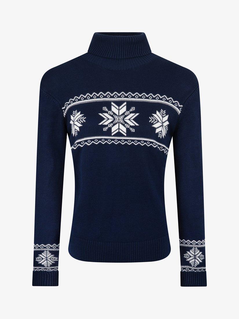 Product image 5 of 6, which shows The Little Tailor Slim Fit Roll Neck Jumper , Navy, XS