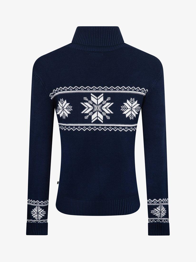 Product image 6 of 6, which shows The Little Tailor Slim Fit Roll Neck Jumper , Navy, XS