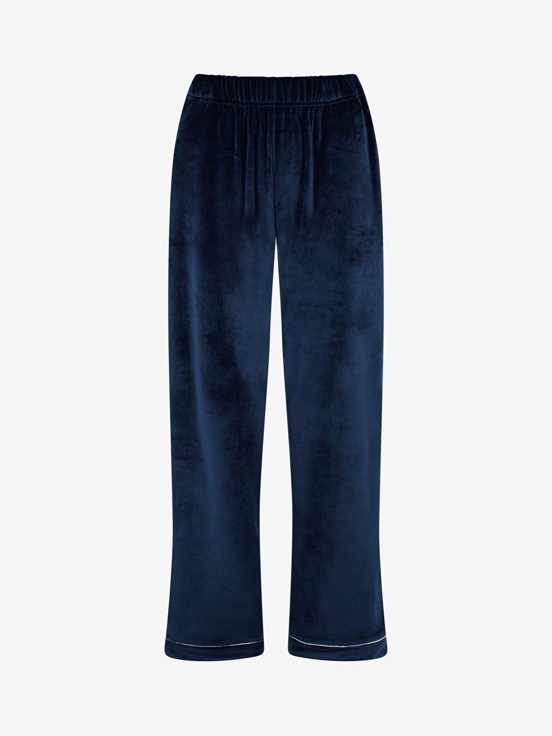 Product image 6 of 11, which shows The Little Tailor Velour Pyjama Set, Navy, S