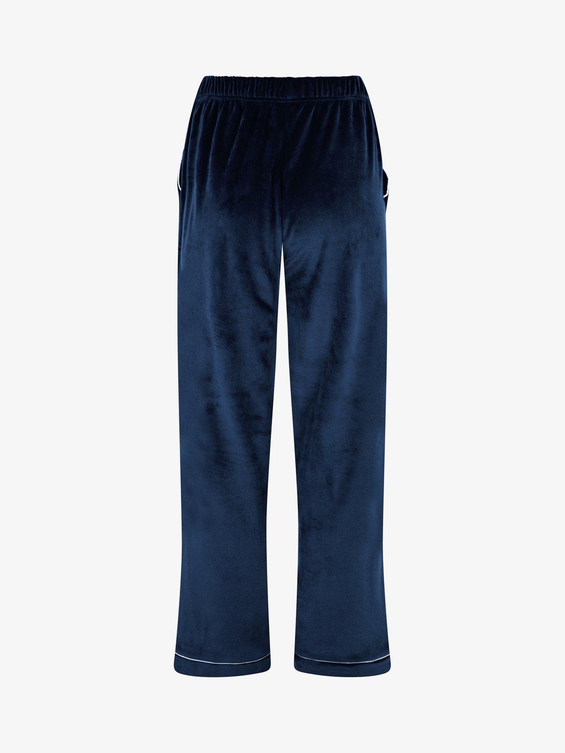 Product image 7 of 11, which shows The Little Tailor Velour Pyjama Set, Navy, S