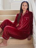 The Little Tailor Velour Pyjama Set, Red