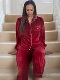 The Little Tailor Velour Pyjama Set, Red