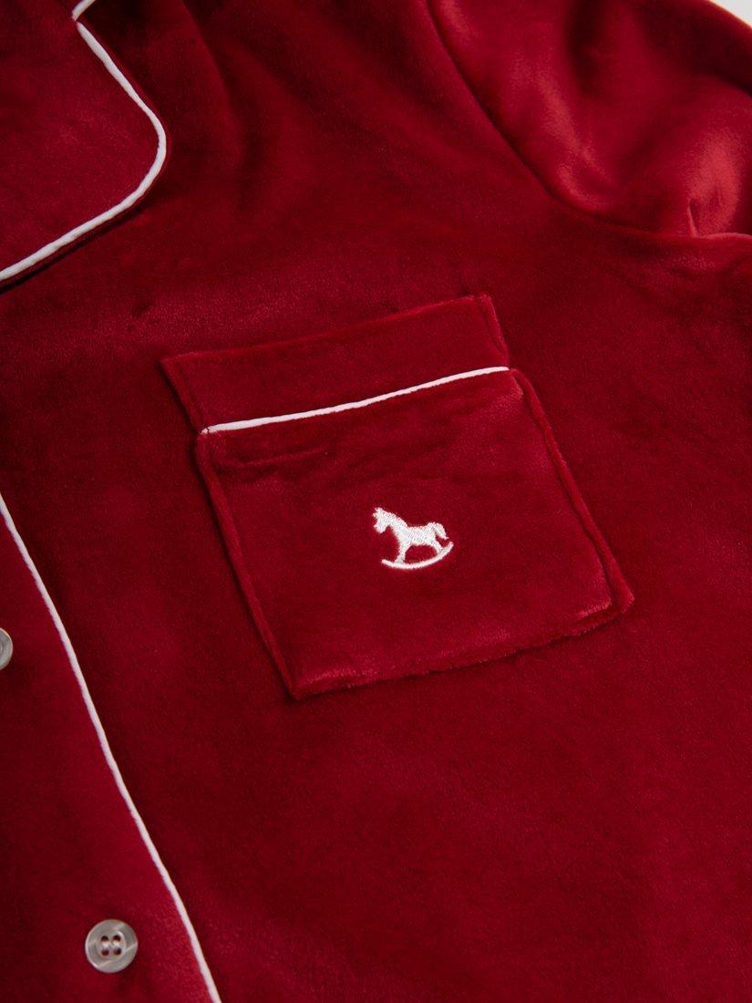 Product image 10 of 11, which shows The Little Tailor Velour Pyjama Set, Red, S