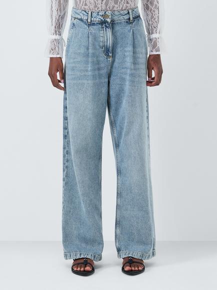 AND/OR Avalon Pleat Front Boyfriend Jeans, Blue, Blue
