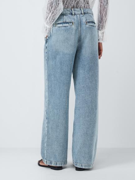 AND/OR Avalon Pleat Front Boyfriend Jeans, Blue - view 2, Blue