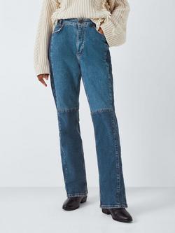 AND/OR Sierra Slim Fit Patchwork Detail Jeans, Blue, Blue