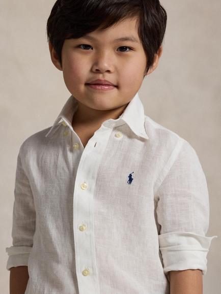Polo Ralph Lauren Kids' Linen Sport Shirt, White - view 2, White