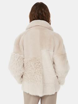 Whistles Hema Shearling Jacket, Ivory - view 2, Ivory