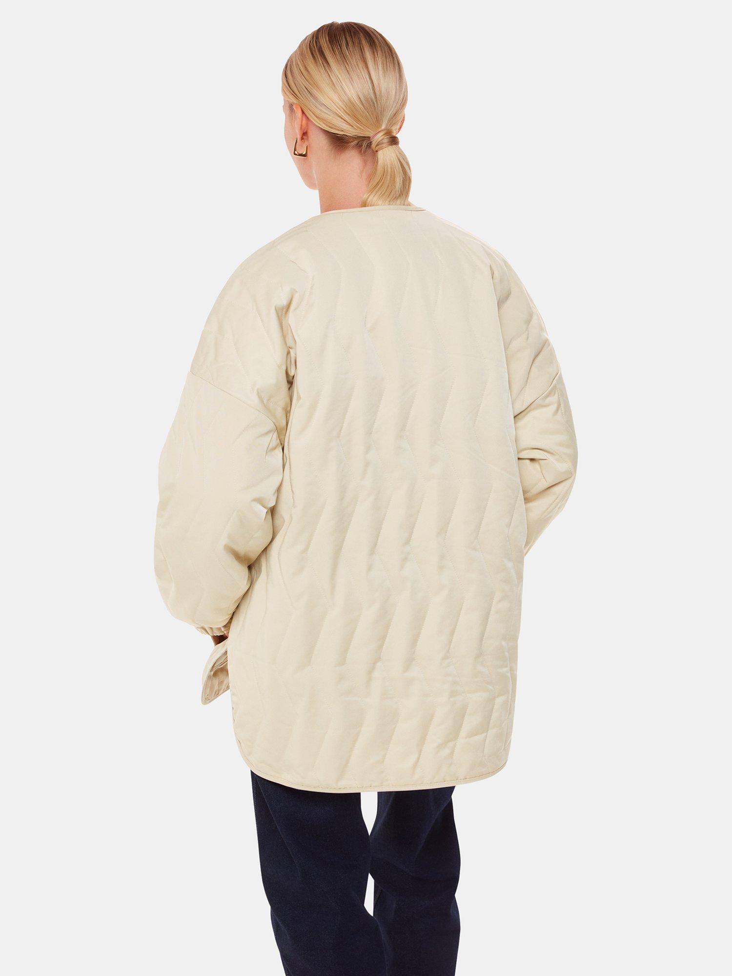 Product image 2 of 5, which shows Whistles Esther Quilted Coat, Neutral, L