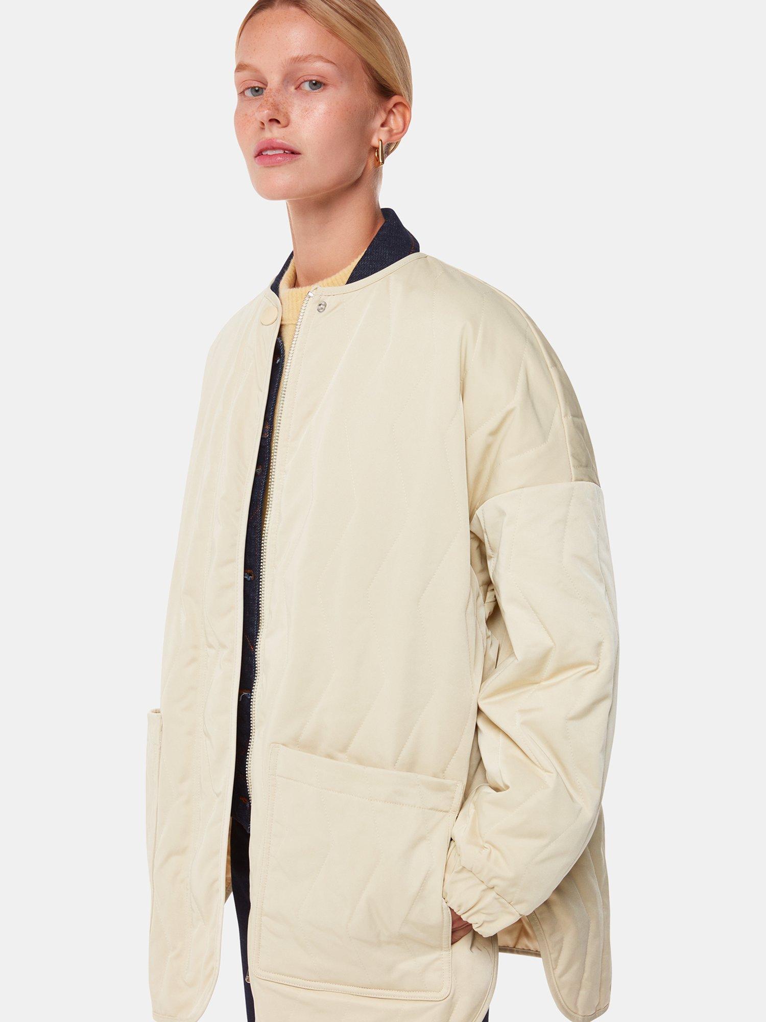 Product image 4 of 5, which shows Whistles Esther Quilted Coat, Neutral, L
